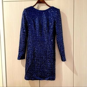 Stunning Long-Sleeve Sequin Sheath Dress S